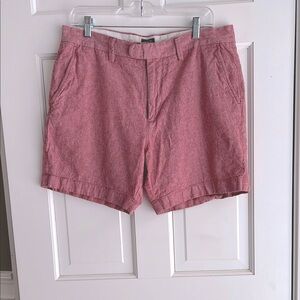 Men's Pink Shorts J Crew inseam Nantucket red pink linen cotton preppy